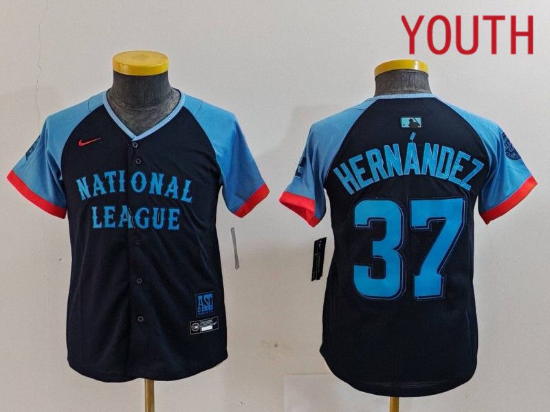Youth Los Angeles Dodgers #37 Hernandez Blue All star 2024 Nike MLB Jersey style 726->youth mlb jersey->Youth Jersey